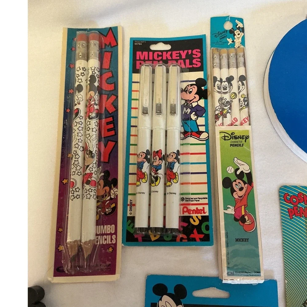 Vintage Mickey Mouse Stationery Lot Pentel Pen Pals Pentech Pencils Eraser 90s